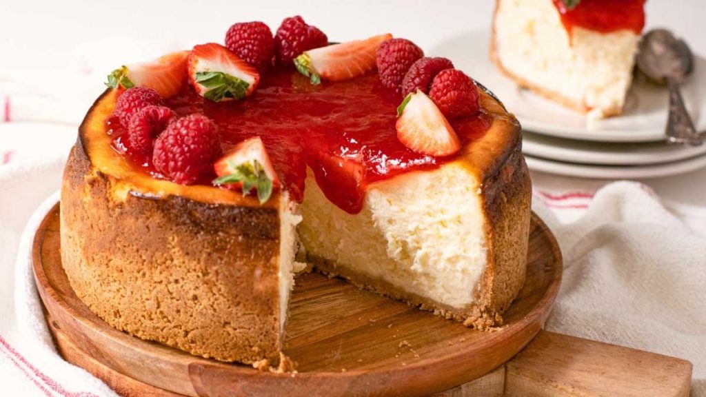 cheesecake de fresa cremoso